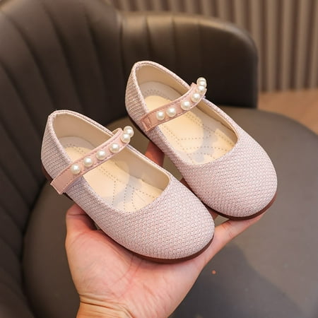 

GUOBIOZIY Toddler Dress Shoes Flower Girl Shoes for Weeding Cute Toddler Mary Jane Shoes Fashion Flat for Walking（Pink 8.5-9 Y）
