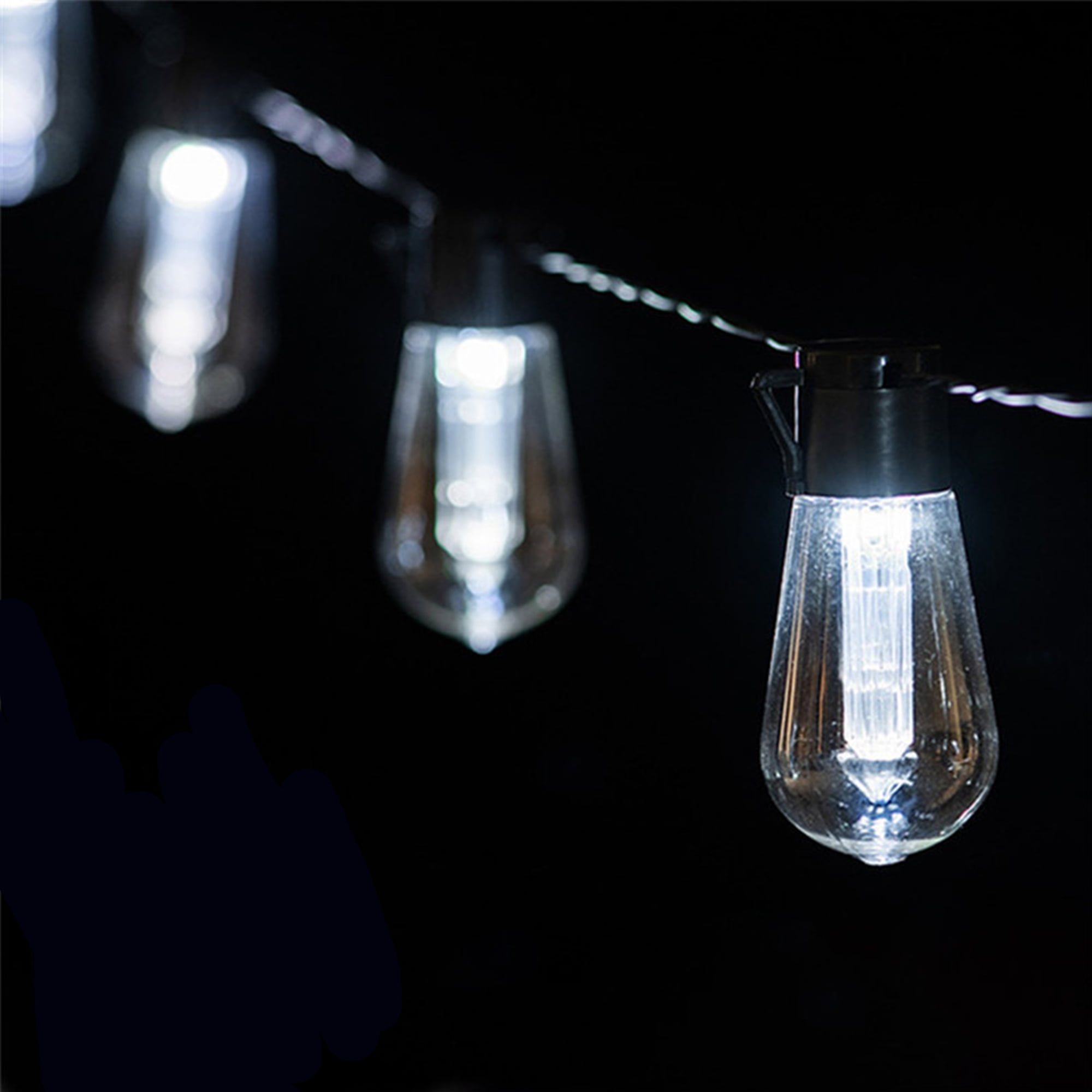 Outdoor 33ft Solar Patio String Lights with 30 Edison Bulbs for