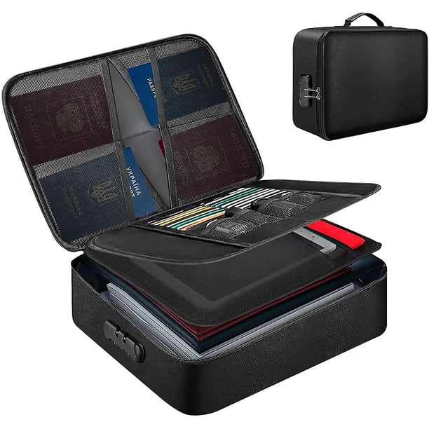 Bolsa para documentos ignífuga con cerradura, bolsa ignífuga, organizador de documentos impermeable