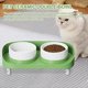 thumbnail image 2 of Cuenco Elevado Inclinado Platos Altos para Gatos Comedero Ergonómico para Mascotas Sin Estrés Elevados para Gatos con Soporte Antideslizante Verde, 2 of 5