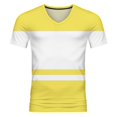 thumbnail image 4 of HBFAGFB Mens Fashion V Neck Slim Fit Short Sleeve T Shirts Lightweight Color Block Tops Yellow Size L, 4 of 7