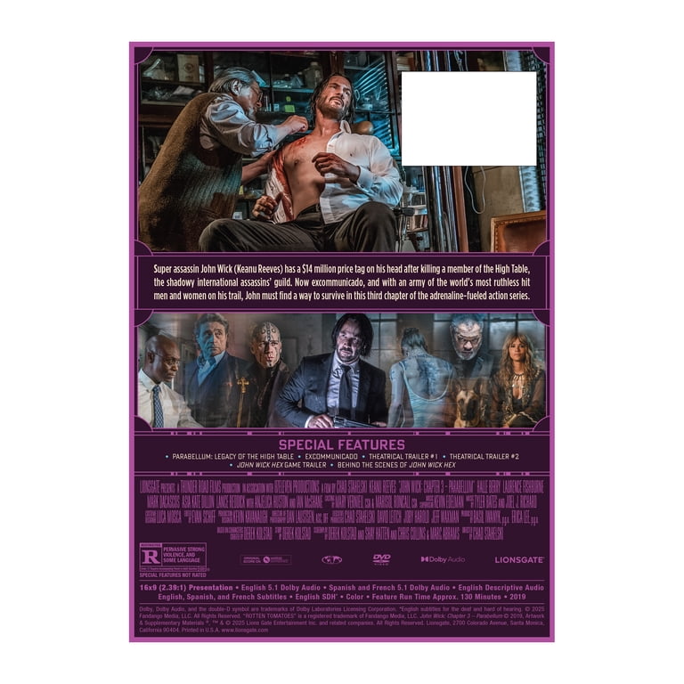 John Wick 3: Parabellum (DVD) Lionsgate, Action - Walmart.com