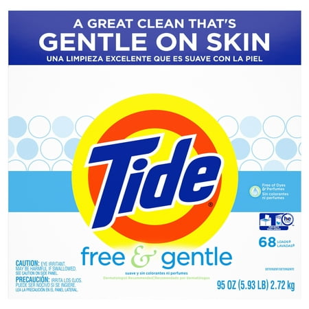 Tide Free and Gentle, 68 Loads Powder Laundry Detergent, 95 oz
