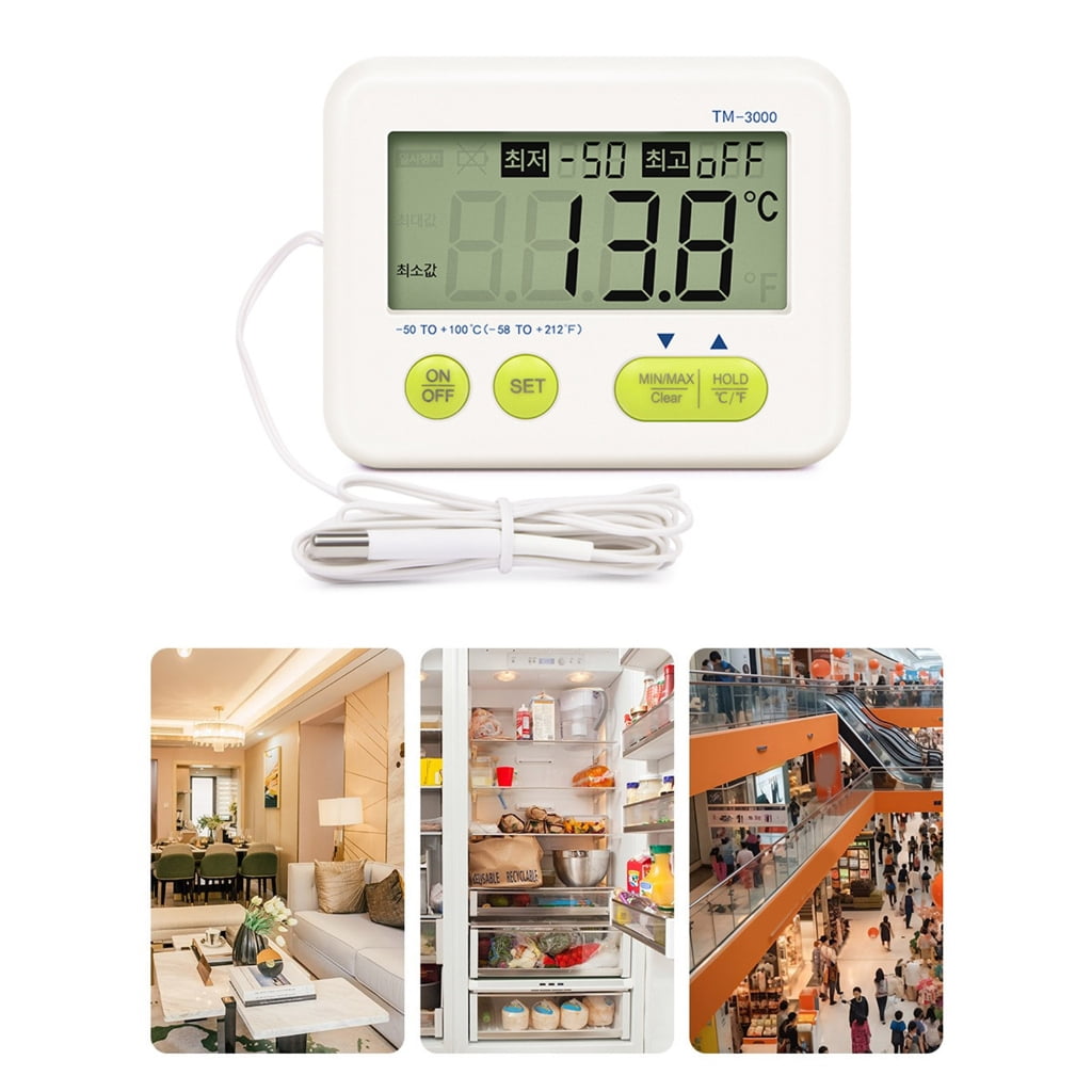 MOMOJIA Digital Display Thermometer Wall Mounted Temperature Detector for Indoor