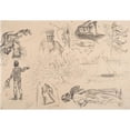 thumbnail image 3 of Félicien Rops 18x14 Black Modern Framed Museum Art Print Titled - An Anseremme Evening (1876), 3 of 5