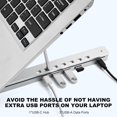 thumbnail image 2 of Laptop Stand with USB、Type C and RGB Lights Aluminum Adjustable Foldable Laptop Stand for Desk Ergonomic Portable Laptop Riser Holder Compatible with Laptops and iPad . Si, 2 of 7