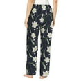 thumbnail image 3 of Goofa Lilies Flowers Printed Soft Pajama Pants for Women, Wide Leg Comfy Casual Lounge Yoga Pants-Small, 3 of 9