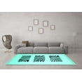 thumbnail image 3 of Ahgly Company Indoor Rectangle Solid Turquoise Blue Modern Area Rugs, 7' x 9', 3 of 4