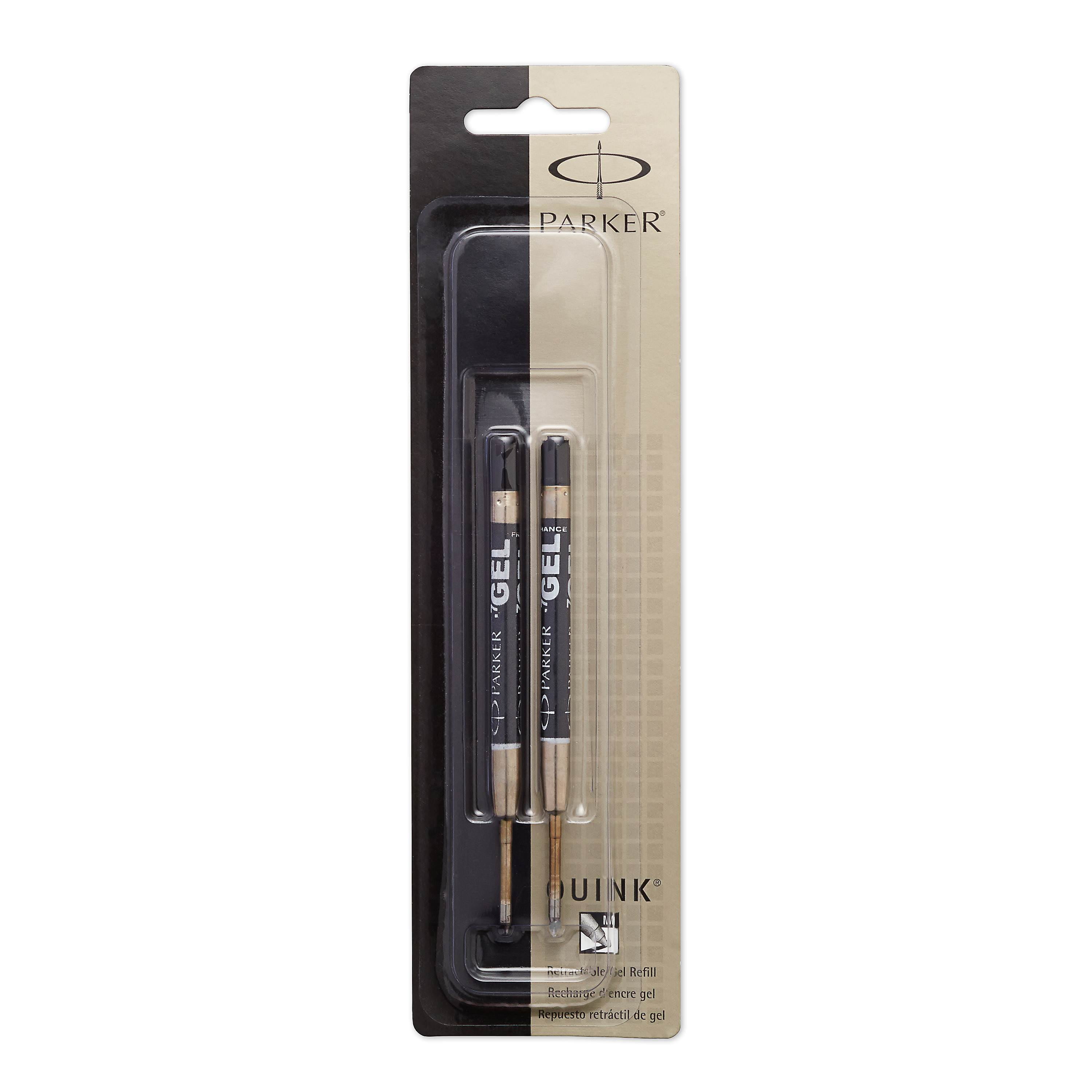 2 Pack Genuine Parker Ballpoint Refill BLACK Biro Medium Quink Flow Ball Pen 