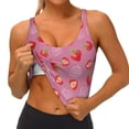 thumbnail image 3 of Uemuo Cute Strawberry Pattern Women's Sports Bra - High Impact Support, Breathable, and Comfortable Athletic Bra for Running, Yoga, and Workouts, 3 of 9