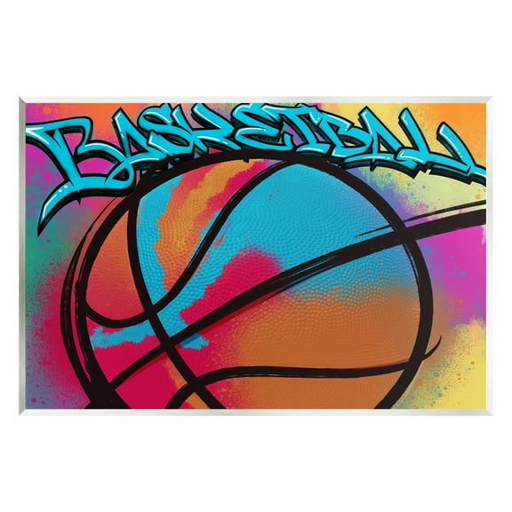 Stupell Industries Urban Sports Basketball Abstract Painting Unframed Art Print Wall Art, 19 x 13