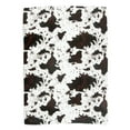 thumbnail image 4 of Cowhide Print and Sherpa Plush Throw Blanket, Brown, 4 of 5