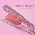 thumbnail image 3 of Hair Ceramic Flat Iron & Hair Straightener Iron for an Even 2 Inch Titanium Flat Iron Rhinestone Straightening Iron,Salon High Heat 480 °F,Instant Heat Up,Dual Voltage,Rose Pink, 3 of 7