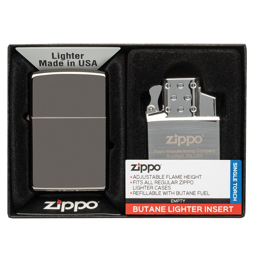 Zippo Lighter & Single Butane Insert Gift Set