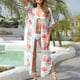 thumbnail image 2 of Mujer Moda Casual Erógeno Verano Manga Corta Estampado Gran Tamaño Protector Solar Playa Vacaciones Largo Gasa Cárdigan Blusa Odeerbi ODB-6, 2 of 8