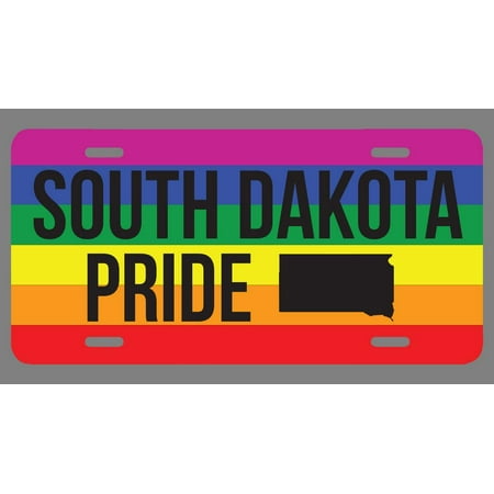 South Dakota Pride Flag License Plate Tag Vanity Novelty Metal | UV Printed Metal | 6-Inches By 12-Inches | Car Truck RV Trailer Wall Shop Man Cave |