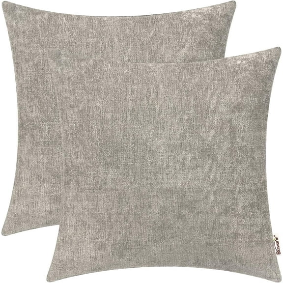 Throw Pillow Covers - Taupe Pillow Covers Pack of 2, Dyed Soft Pillow Cases for Couch Sofa Bed Home Decoration