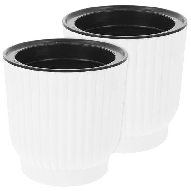 2 maceteros de plástico con autorriego, modernos, para flores
