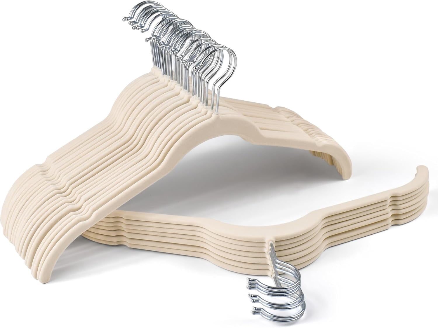Velvet Hangers 30 Pack with Rose Gold Hooks, Non-Slip, Space Saving & Heavy Duty Slim Flocked Hangers for Clothes, Dresses, Suits, Coats & Pants(Pink)