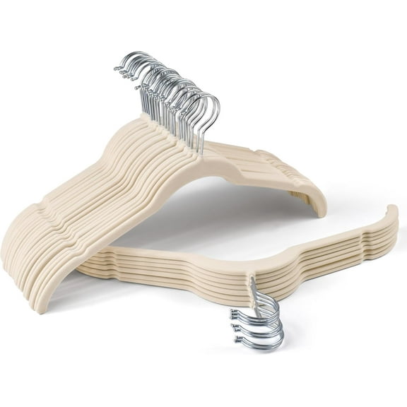 Premium Velvet Shirt Hangers 30 Pack, Non-Slip 360° Swivel Hook Slim Flocked Coat Hanger, Space Saving Felt Hanger for for Tank Top, Blouses, Strappy Dresses