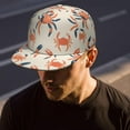 thumbnail image 6 of Marine Adorable Crab Baseball Cap Men Women Adjustable Snapback Flat Bill Hip Hop Hat for Running Traveling, 6 of 7