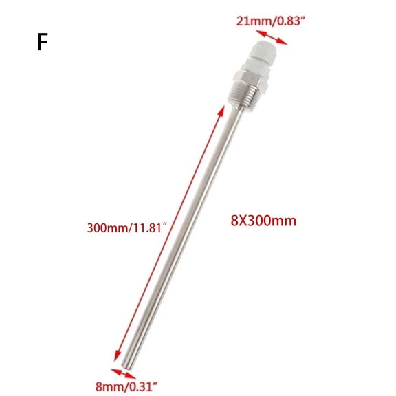 1Pc 50Mm-500Mm Stainless Steel Thermowell Temperature Sensor Shell Blind Tube Probe Water Tank Protective Shell