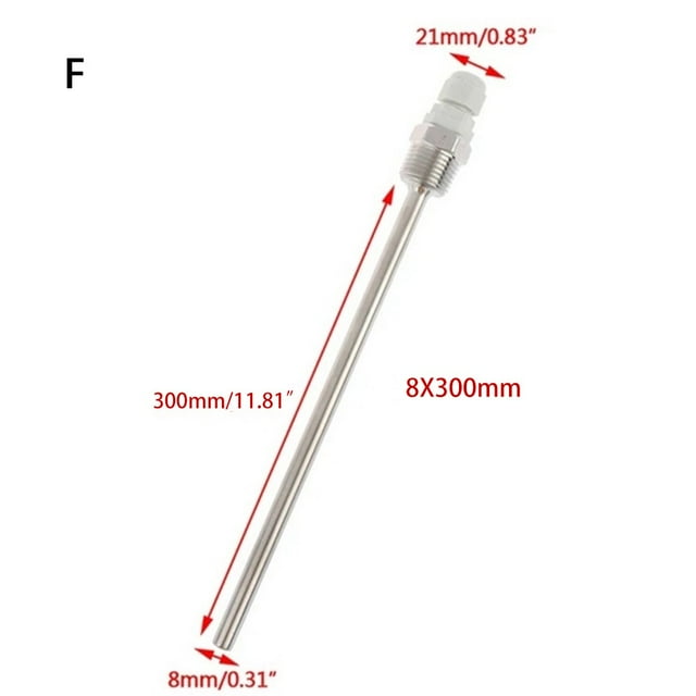 BTOER 1pc 50-50mm Stainless Steel Thermowell 1/2"NPT Threads Quickly Install Thermowells For Temperature Sensors Protect