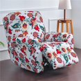 thumbnail image 2 of Housses de Fauteuil Inclinable pour Chaise Électrique avec Poches, Housse Extensible 4 Pcs pour Fauteuils, Protecteur de Meubles pour Salon (Fleur Rouge), 2 of 8