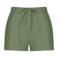 thumbnail image 3 of Chiccall Plus Size Shorts for Women Casual Cotton Linen Drawstring High Waisted Comfy Bermuda Shorts Beach Vacation Wide Leg Shorts with Pockets, 3 of 7