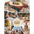 thumbnail image 6 of Boho Tablecloth Rectangle Table Cloth 60x120, Waterproof Tablecloth Outdoor Table Cloth, Brown Turquoise Abstract Tribal Ethnic Geometric Washable Table Cover for Kitchen Dinning Party, 6 of 8