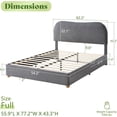 thumbnail image 2 of Merluxy Full Size Boucle Bed Frames, Upholstered Platform Bed with Curved Shaped Headboard, Soft Rounded Corners, Noise Free, Easy Assembly, Grey, 2 of 6