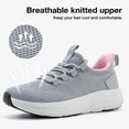 thumbnail image 3 of KOLILI Wide Womens Road Running Shoes Slip On Tennis Sneakers for Gym Workout Indoor Outdoor Light Gray/Pink 8.5-9 US/41 EU, 3 of 7
