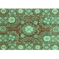 thumbnail image 1 of Ahgly Company Machine Washable Indoor Rectangle Abstract Turquoise Blue Modern Area Rugs, 5' x 7', 1 of 4