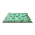 thumbnail image 2 of Ahgly Company Machine Washable Indoor Rectangle Oriental Turquoise Blue Traditional Area Rugs, 2' x 3', 2 of 4