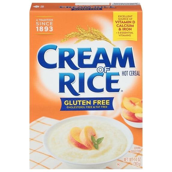 Cream of Rice Gluten Free Hot Cereal, 2.5 Minute, Kosher, Shelf-Stable, 14 oz Box (Pack of 2)