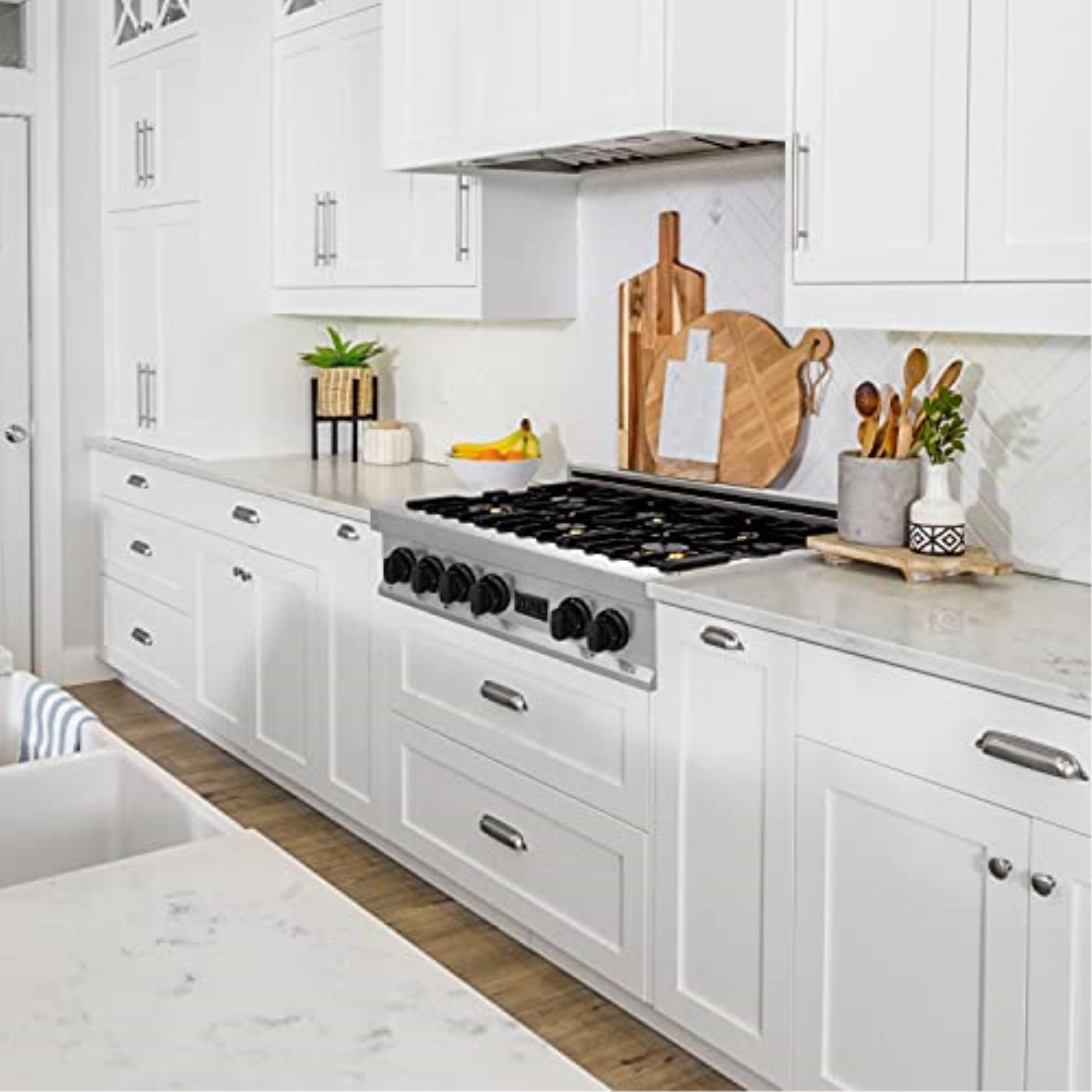 ZLINE 36 in. Autograph Edition Rangetop in Stainless Steel with Matte Black Accents (RTZ-36-MB)
