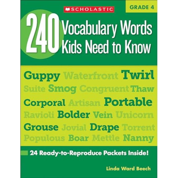 Pre-Owned 240 Vocabulary Words Kids Need to Know: Grade 4 (Paperback) 0545468647 9780545468640