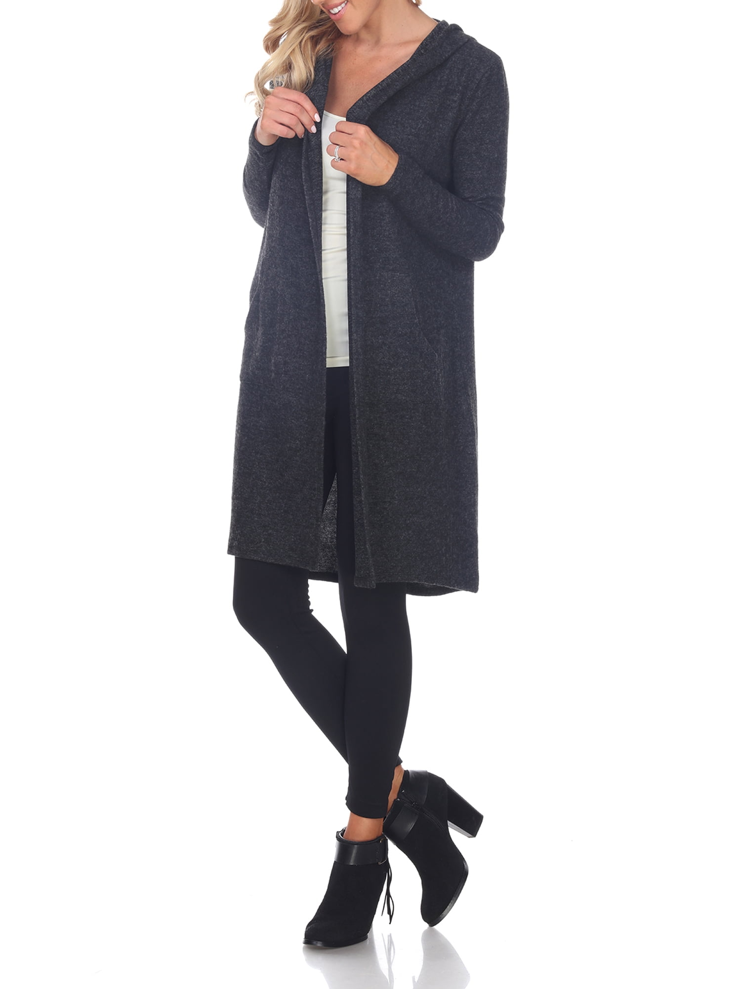 white hooded cardigan