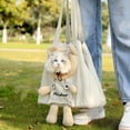 thumbnail image 1 of Bolso de hombro de lona Salvador para mascotas bolso de mano Portador de gato con manos libres Gris claro, 1 of 10