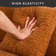thumbnail image 5 of L-Shape Sectional Sofa with Curved Chaise, Amber Orange Modular Chenille Fabric Couch, High-Density Sponge for Comfortable Apartment Living Room Seating, 5 of 9