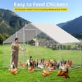 thumbnail image 7 of Chicken Coop, Large Metal Chicken Run, Chicken Pen with Waterproof and Anti-UV Cover Heavy Duty Spire Shaped Chicken Coop Run for Yard Outdoor, 9.8' W x 6.5' L x 6.5' H, 7 of 7