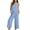 B-Blue, variant on Womens Casual 2 Piece Set Sleeveless Square Neck Tank Crop Tops with 7/8 Length Wide Leg Pants Soft Breathable Fashion Loungewear B-Blue