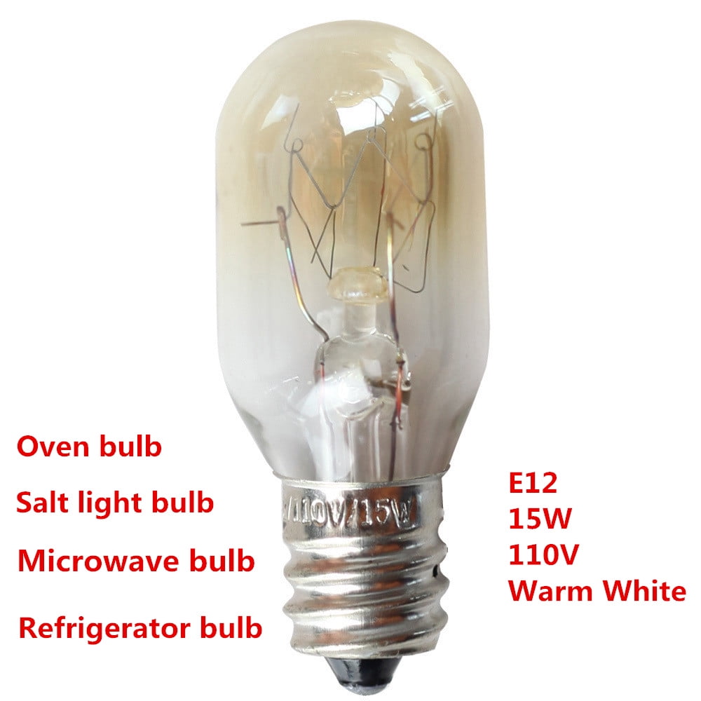 15W E12 Refrigerator Light Bulb (10 Pack) 15W 120V 2700K Warm Whit  Microwave Oven Bulb Salt Lamp Light Bulbs Mini Bulbs E12 Candelabra Socket