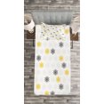thumbnail image 2 of Ambesonne Moroccan Quilted Bedspread Set 2 Pcs, Sun Flowers Dots, Twin Size, Pale Grey Black, 2 of 2