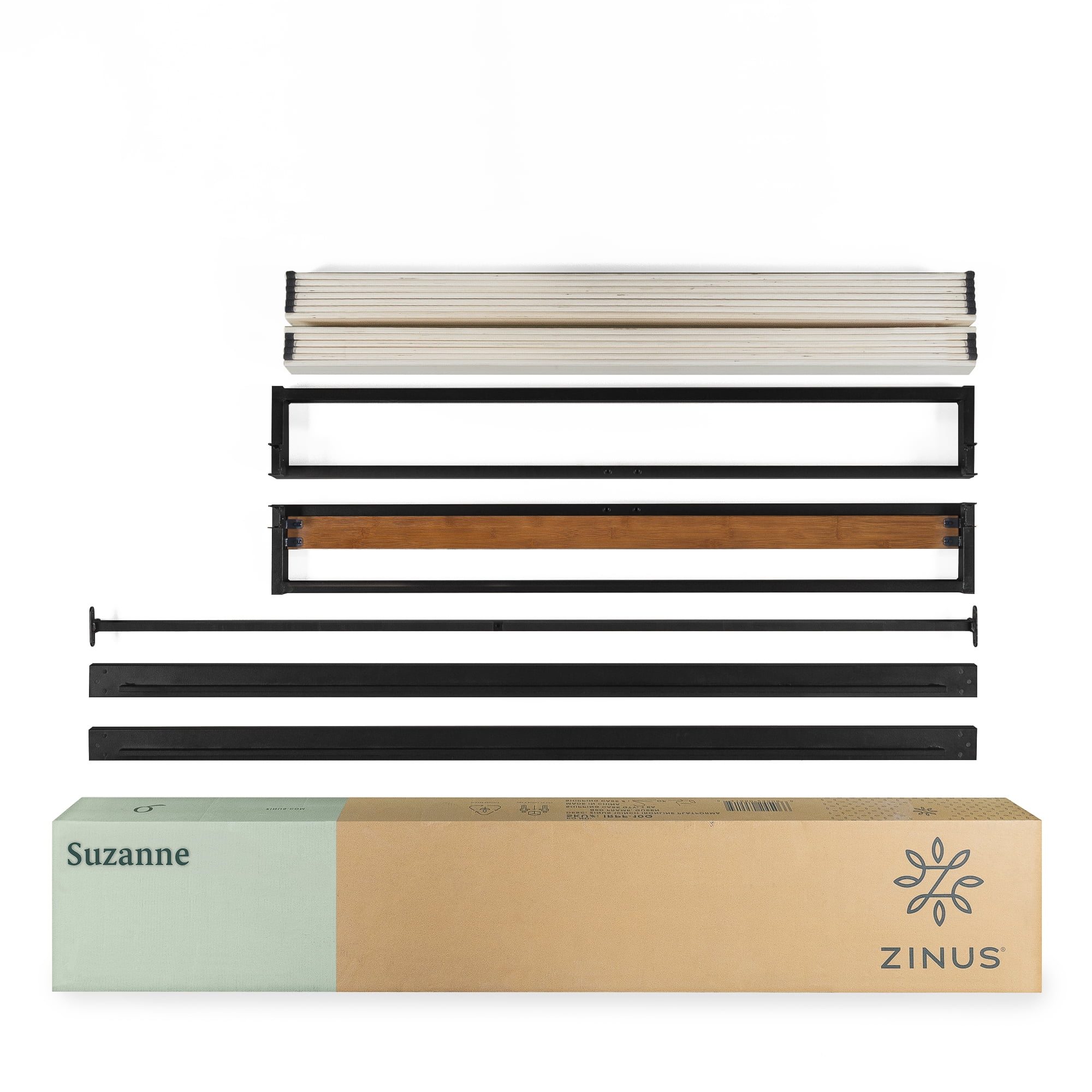 Zinus Good Design Winner Suzanne 6" Bamboo and Metal Platform Bed - Chestnut Brown, Twin