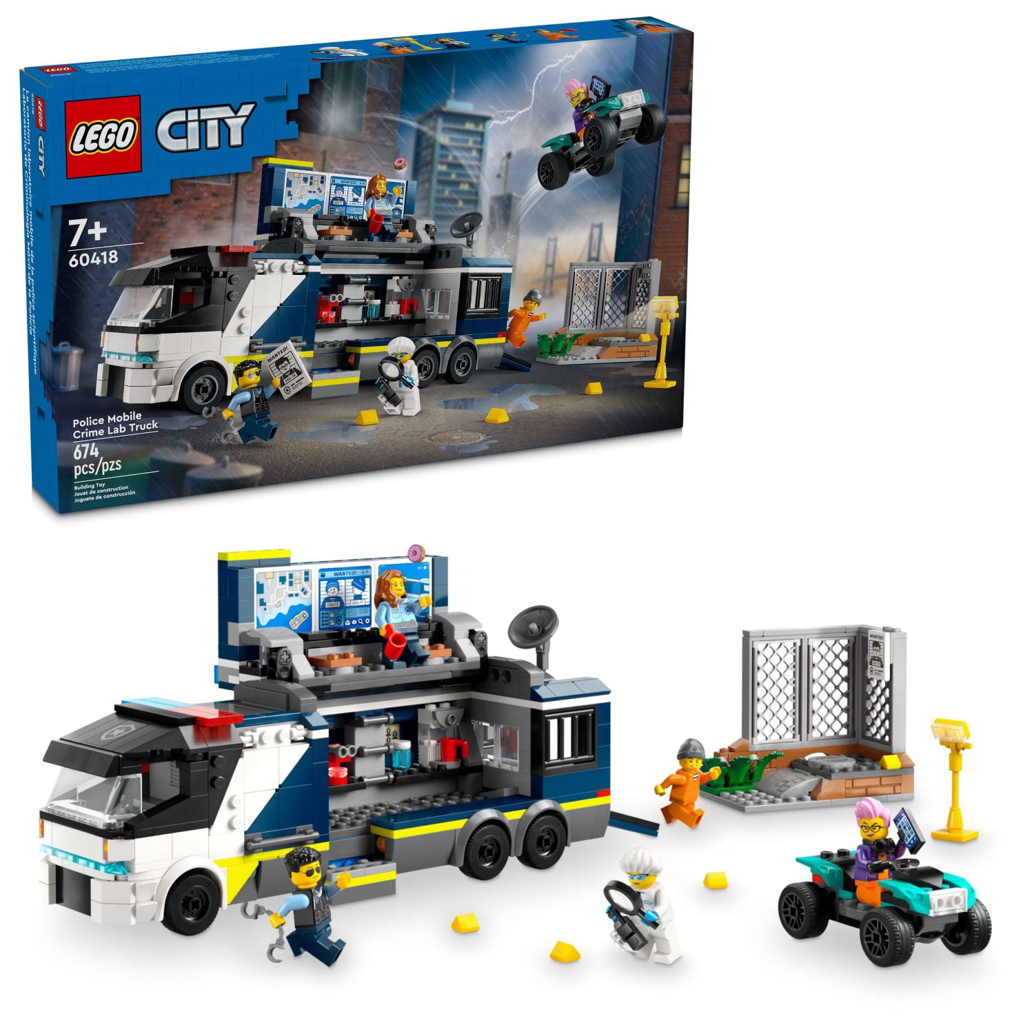 LEGO City Police Station 60370 Set with Car Motorbike Jail Breakout 4 Figures Toys for Kids 4 Walmart
