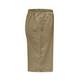 thumbnail image 4 of YUGYXL Elastic Waist Shorts for Women Summer Linen Bermuda Pants with Pockets Button Up Loose Short Pants Sport Pants Khaki M, 4 of 8