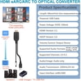 thumbnail image 3 of KSRplayer Convertidor HDMI de 192KHz de Oído/arco a Optical Audio – Plug & Play Cable Integrado de 3.4 Ft, Extractor de Audio para TV a Barra de Sonido, Compatible con Dolby/DTS 5.1 para Sistema d..., 3 of 15
