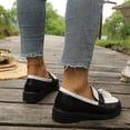 thumbnail image 6 of Purcolt Womens Color Block Loafers Dressy Casual Fringe Round Toe Slip On Boat Shoes Comfort Thick Soft Sole Flats Shoes for Business Work Office, 6 of 9