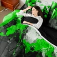 thumbnail image 4 of Manfei Abstract Marble Bedding Comforter Set 7-Piece, Black Green White Full Bedding Set, Modern Watercolor Marbling Fitted Sheet Flat Sheet, Microfiber Bedroom Decor, 4 of 8